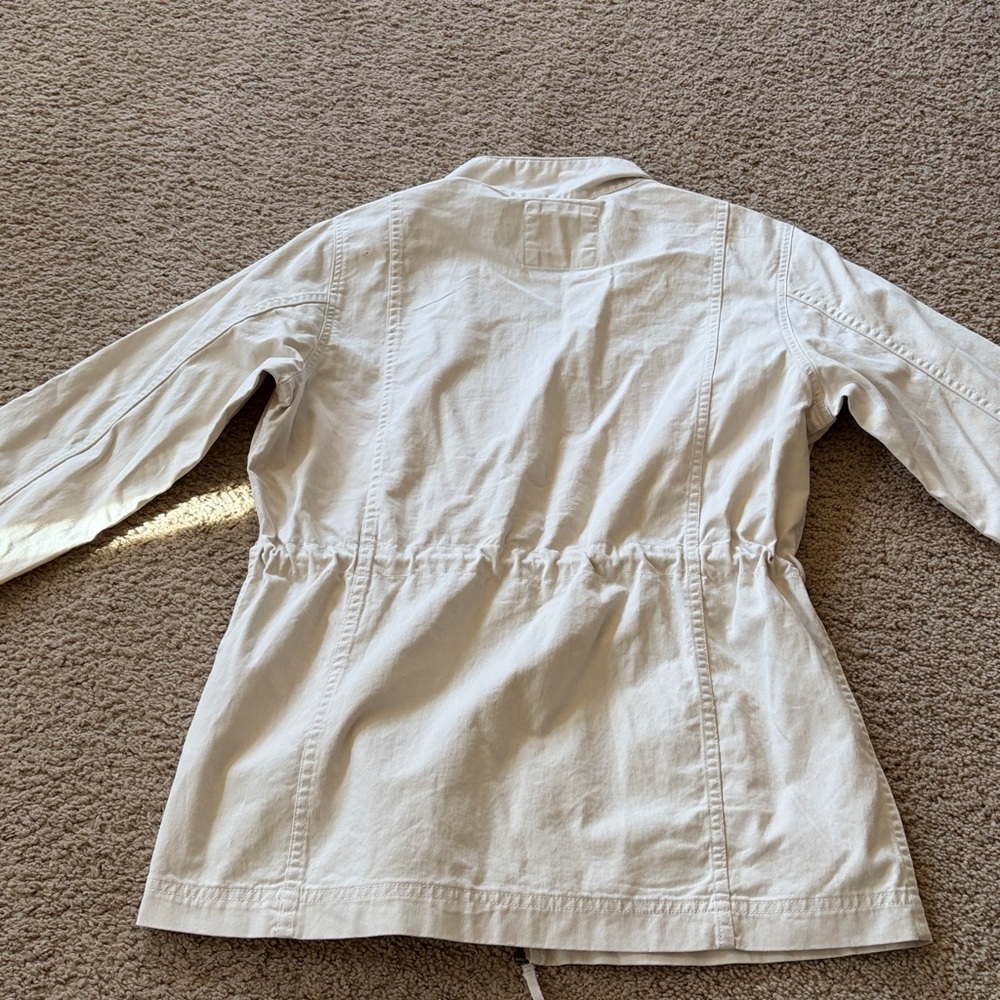 GAP Beige Cream Utility jacket size Small Cotton pockets drawstring waist - Picture 13 of 13